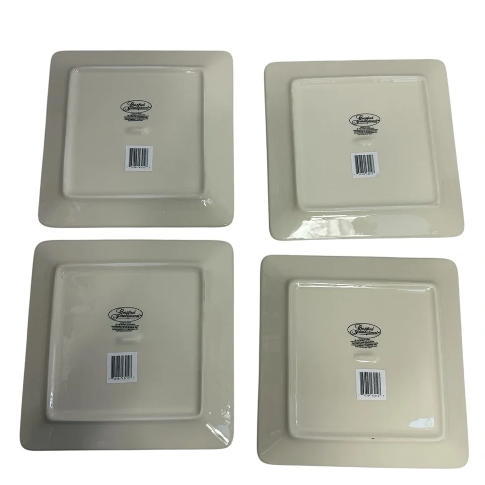Certified International‎ French Sunflowers 4-pc. Square Salad Plate Set